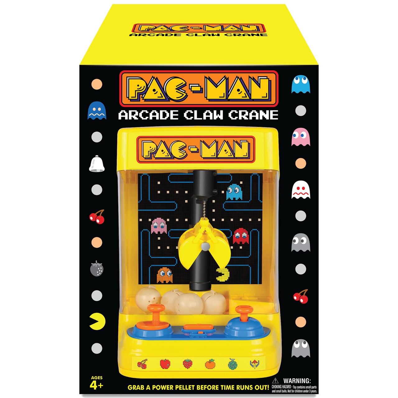 Pac-Man: Arcade Claw Crane - Core Series, Lights-Sounds Tabletop Game, Dual Joystick, Fill Pellets With Prizes, Licensed Collectible Toy, Adult-Kid 4+